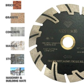 ALSKAR DIAMOND ADLTTS 4-1/2 inch Supreme Quality Dry or Wet Cutting Saw T Segmented Diamond Blades for Granite Stone Concrete (4.5")
