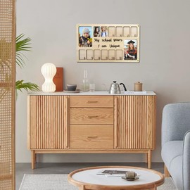 WECKLOM School Pictures Frame Pre-k to 12,Pre K to Graduation School Years Picture Frame,School Days Photo Frames,Graduate Picture Frame,Graduation Keepsake,Graduation Gifts (Wood Color)