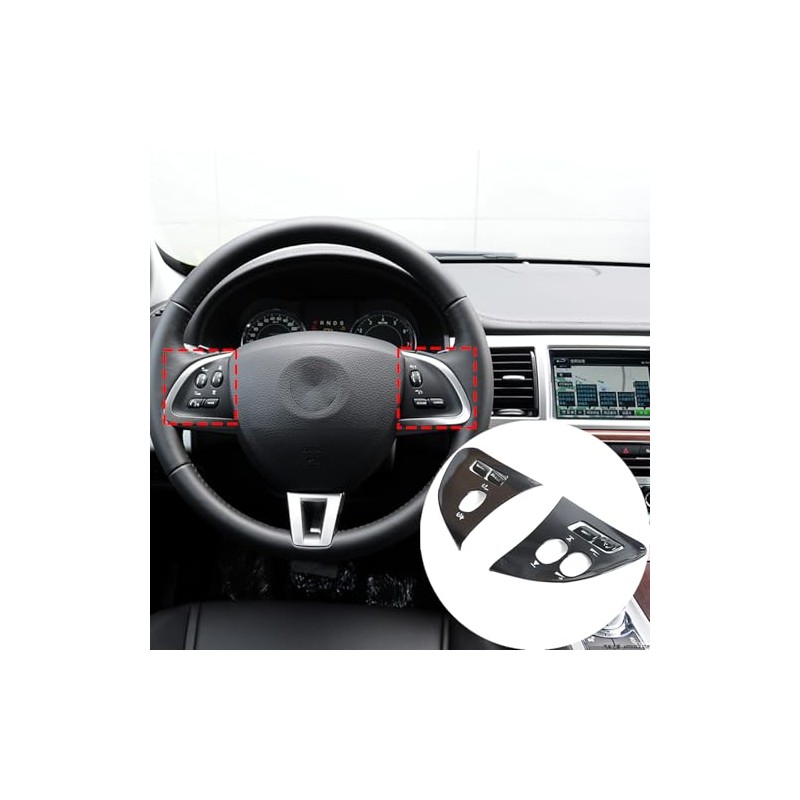 Steering Wheel Button Frame Styling Cover Trim Compatible with Jaguar