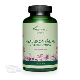 Hyaluronic Acid Vegavero® | HIGH Strength - 600mg with 800-1500 kDa | 180 Vegan Capsules (6 Months) | NO Additives