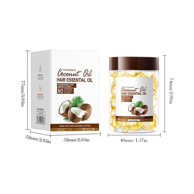 Coconut Oil Repair Haaröl-Kapseln, Luxus Haarkur In Kapselform Glanz Wunder