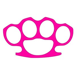 (Not Real Sticker Only) Brass Knuckles Street Vinyl Decal - Size: 5", Color: HOT Pink - Windows, Walls, Bumpers, Laptop, Lockers, etc.