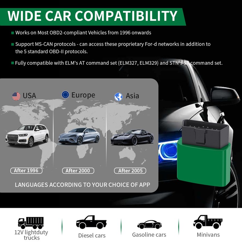 V-gate vLinker FD+ OBDII Scanner OBD2 Bluetooth Automotive Scanner Diagnostic
