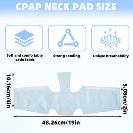 Silk CPAP Neck Pad for CPAP Headgear, Sky Blue CPAP Strap Covers, Comfortable CPAP Strap Cushions, CPAP Mask Headgear Strap Covers Reduces Headgear Pressure and Cheek Red Marks CPAP Accessories