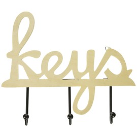 Plaid Key Holder with 3 Metal Hooks, 12882