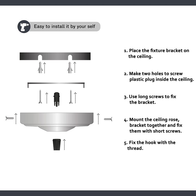 108mm Diameter Steel Ceiling Rose - Multi-Colour