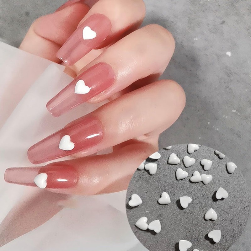 Valentine's Nails Charms 3D Resin Heart Nail Art Supplies for