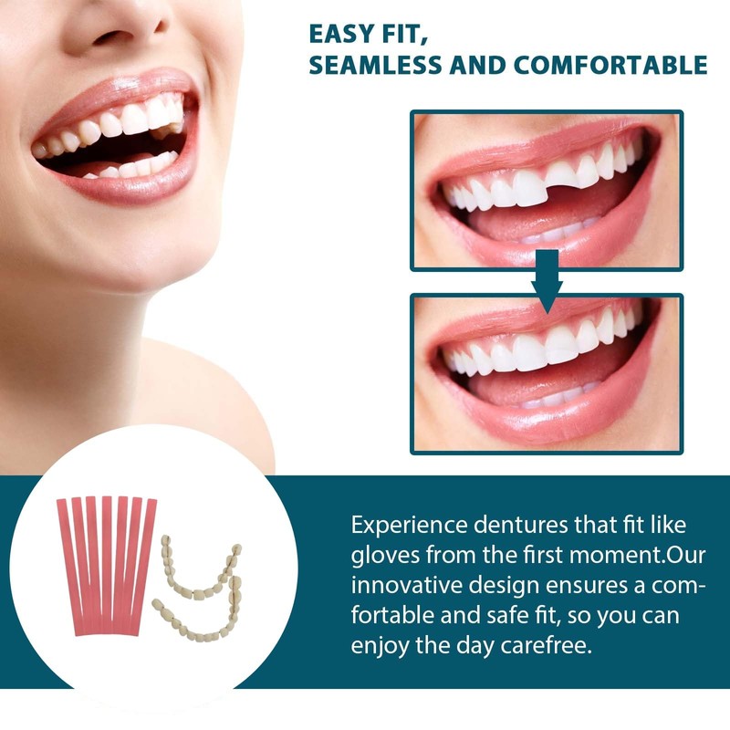 1 Pair of Denture Repair Kit,False Teeth Set,Clip in Veneers