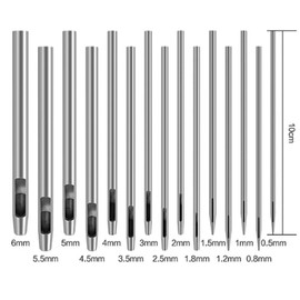 Leather Punch, 15 Pieces Hole Punch Leather Set, Hole Cutter Leather Hole Punch Set in 15 Sizes, Made of Tool Steel for DIY Making Bags, Shoes and Clothes, 0.5 mm to 6 mm