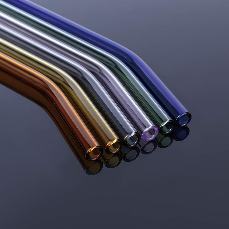 AMZSOCKETS Reusable Glass Straws - 9" L x 8 mm