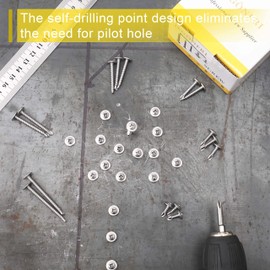 JEGONFRI (250pcs) #8 x 1/2" 410 Stainless Steel Self Tapping Screws for Metal Plastic & Wood, Phillips Drive Modified Truss Head, High Strength Sheet Metal Screws (#8 × 1/2")