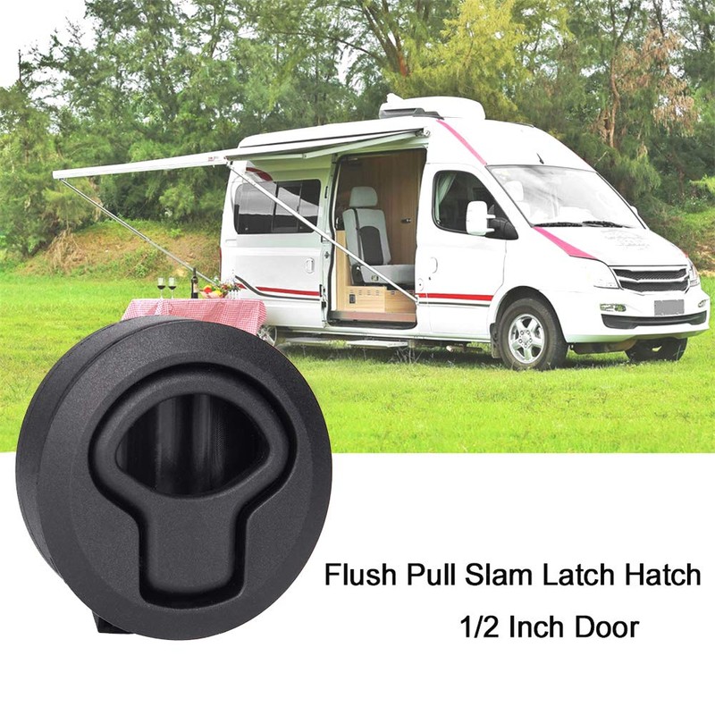 ADrivWell 2Pcs Black Plastic Slam Latch Flush Door Pull Latch