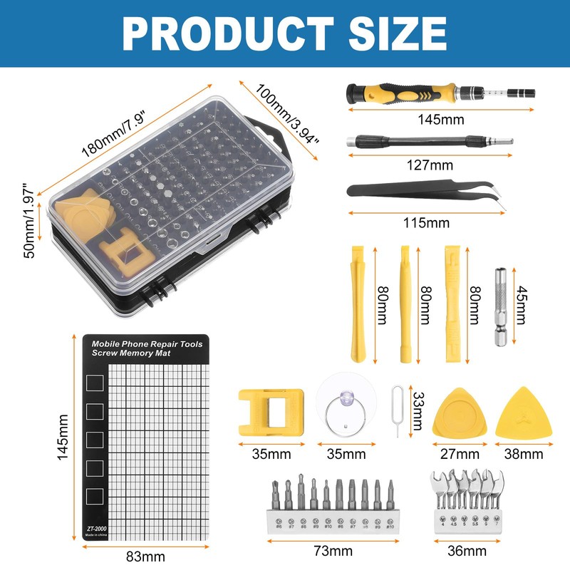 sourcing map 140 in 1 Magnetic Precision Screwdriver Set Electronics