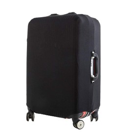 lasenersm 1 Piece Polyester Luggage Cover Protector Travel Luggage Elastic Cover Washable Suitcase Cover Luggage Sleeve Fits 22-25 Inch Luggage, Black, Size M