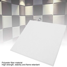 6 Pieces Polyester Fiber Acoustic Absorption Acoustic Panel Broadband Acoustic Panel Acoustic Panel for Studio Protection (White)