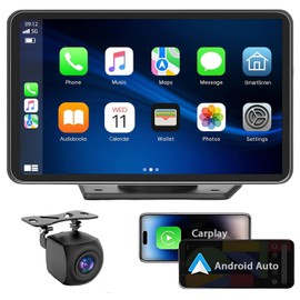 for Apple Carplay Wireless Portable 7" Touchscreen Car Stereo Voice Control with Apple Car Play & Android Auto Car Audio Backup Camera Bluetooth GPS Navigation/Mirror Link Fits All Cars