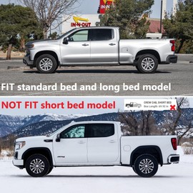 Fewshaw Carbon Fiber Fuel Tank Cover Gas Door Molding Trim For 2019-2025 Chevy Silverado 1500/GMC Sierra 1500