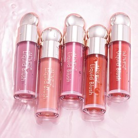 【Viral Liquid Blush】Aliver 5 Shades Long-Lasting Matte Liquid Blush – Buildable, Blendable, Lightweight Color for Natural Radiant Finish