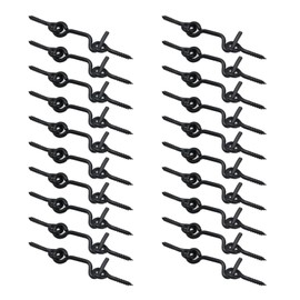 Wealrit 20 Set Hook and Eye Latch for Door Iron Cabin Hook Eye Latch Swivel Window Hooks Gate Door Hook Lock(Black, 1.7 Inch)