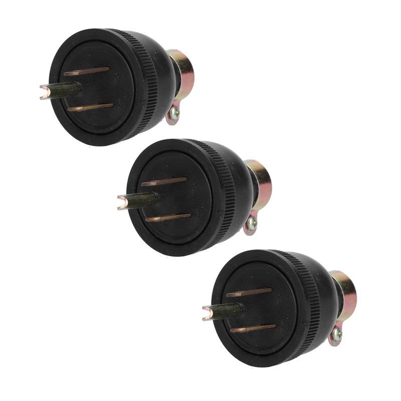 3Pcs American 3 Pole Plugs Compact Plastic Anti Loose Portable