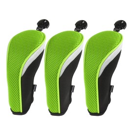Andux Golf Hybrid Club Headcovers with Interchangeable Number Tags Set of 3 (Green)