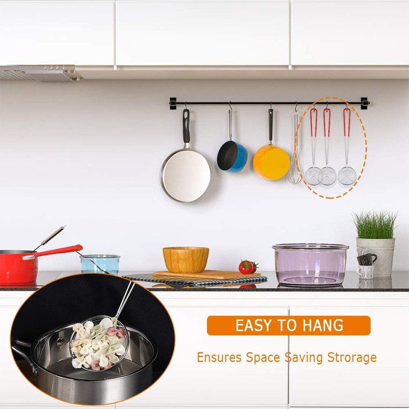 8 Pieces Stainless Steel Spider Strainer Spoon Small Wire Skimmer