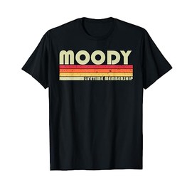 MOODY Surname Funny Retro Vintage 80s 90s Birthday Reunion T-Shirt