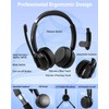 MONODEAL Wireless Headset with Microphone Noise Cancelling, Mute Button, Convertible