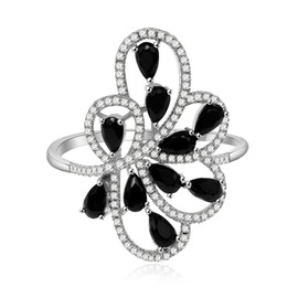 Uloveido Women's Unique Promise Engagement Ring, Tree Leaf Black Lab Diamond Rings, Valentine's Day Gift for friend (Size 6) PJ101