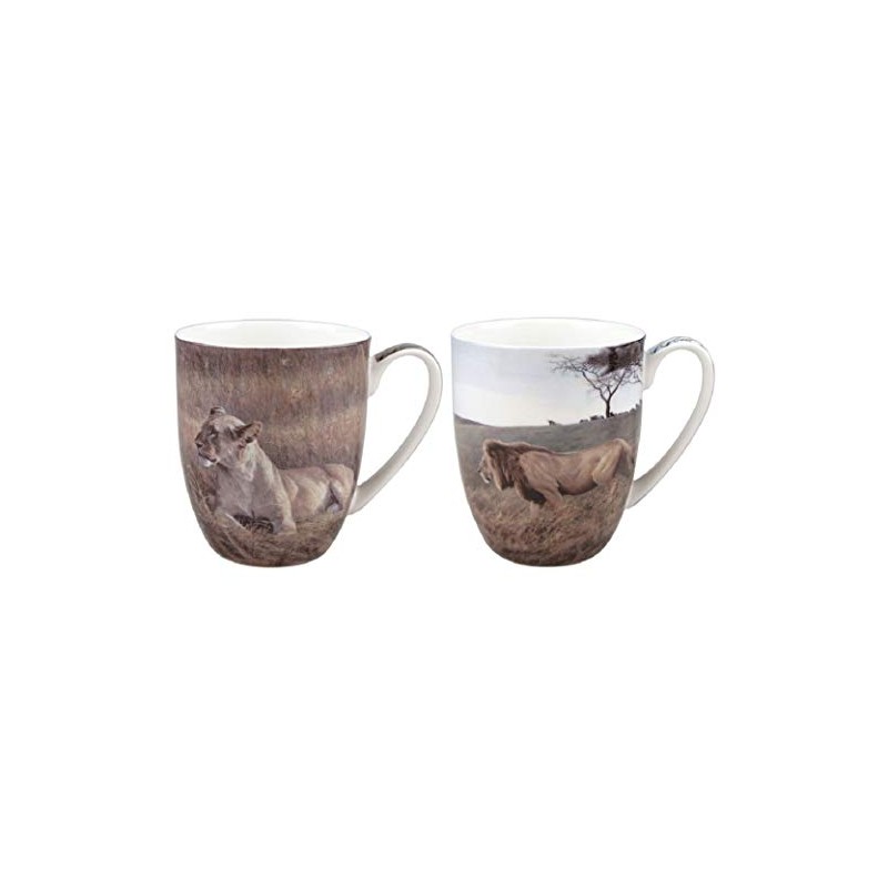 Robert Bateman Lions Set of 2 Mugs