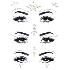 HZXINYI Glitter Face Gems Temporary Tattoos Glitter Face Stones Stick On Party Festival Stones Style 5