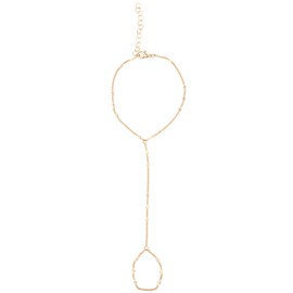 Ring Bracelet Hand Chain for Women, Dainty Gold Finger Ring Bracelet Adjustable Stylish Hand Jewelry Perfect for Women Fashion Jewelry Gift