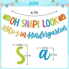 Little Man Oh Snap! Look Who’s in Kindergarten Banner, Back to School Decorations, Welcome Back Classroom Decor, First Day of Kindergarten Decor