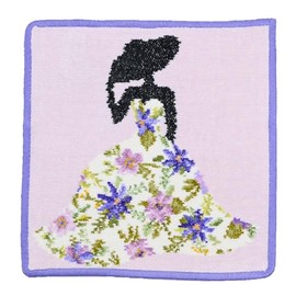 Fayler FEILER Handkerchief Hand Towel, Ladies, Flower, Lilac, Violet, 9.8 x 9.8 inches (25 x 25 cm)
