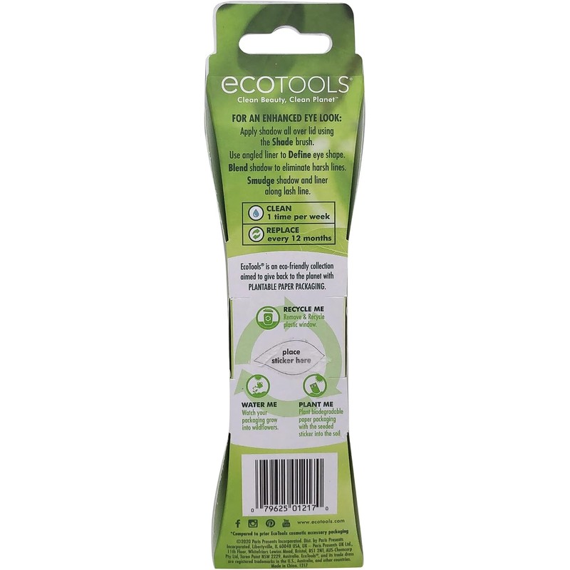 EcoTools, Enhancing Duo Set, Dúo de Brochas para Ojos, Set