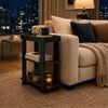 ZEXVIDA Narrow Side Table, 3-Tier Side Table, Rustic Farmhouse Narrow