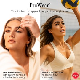 Pro Lash ProWear Starter Lash Clusters Kit - Easiest to Apply Lashes - 10-Day Cluster Eyelash Extensions - 3 Sets of False Eyelashes Plus Adhesive, Remover, Tweezers - Classic No. 01 - Black