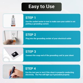 Grounding Fitted Bed Sheet Set by Earth Sheets |12% Silver Fiber, 4% Silk & 84% Organic Cotton |EMF Protection| Includes COILED Expandable cord,Socket tester,Conductivity Pen (Queen (60" x 80"))