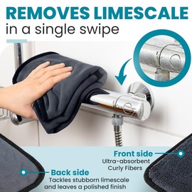 Shiny Bath Shiny Wipes XL Drying Towel, The Original, Ultra Absorbent Twisted-Loop Design, Streak-Free Drying Towel, Shiny Wipes Shower Cleaning Cloths (1 Towel)