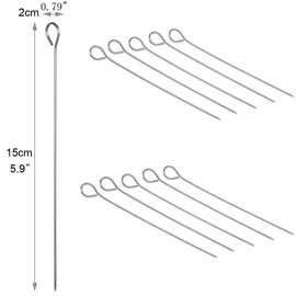 15cm Inch Stainless Steel Skewers ShishKebob, Cocktail Sticks, 50 Reusable Meat Roll Steel Pins (15cm インチのステンレス鋼の串焼きShishKebob、カクテルスティック、再利用可能なミートロールスチールピン50個)
