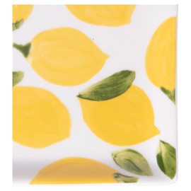 Set 4 Piatto rettangolare in porcellana 31,6x16,8 cm, limoni, Fruit Life