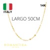 Cadena Italiana Oro 14K Grano de Café 50cm 1.5mm Dorada