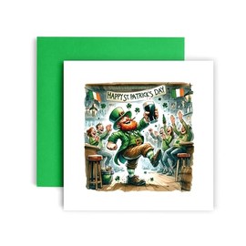 Huxters St Patricks Day Card - Irish Hearts and Shamrock for Best Friend, Husband, Wife, Paddy's Day 14.8cm