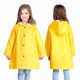 amivoo Kids Rain Jacket - Waterproof Boys Girls Raincoat Yellow Breathable Hooded Rain Coat for Girls Boys Toddler (Yellow, XL/7-8)