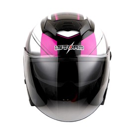 1STORM Motorcycle Open FACE Helmet Scooter Classical Knight Bike Dual Lens/Sun Visor Racing Pink