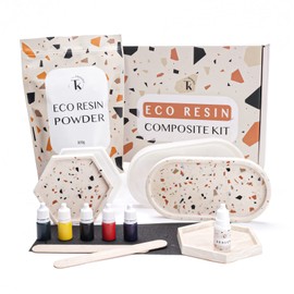 Tassika Eco Resin Kit for Beginners 2lbs, Terrazzo Resin Kit, Complete Resin Powder Kit