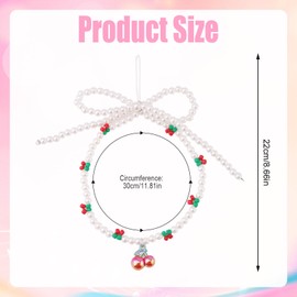 Cherry and Bow Phone Charm Strap, Wrist Strap Phone Charm Beaded Phone Lanyard Wrist Strap Phone Chain Bracelet for Women Phone Keychain Charm