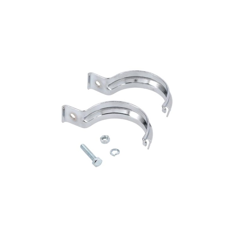 Exhaust Bracket Rear, Wide, 2-Piece, Chrome-Plated - for Simson S50,