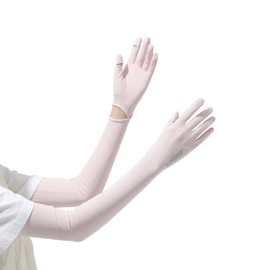 YOGOTO Women's Arm Cover, 95% UV Protection, UPF50+, Full Coverage, Fingertips, Cool Touch, Sweat Absorbent, Quick Drying, Long UV Gloves, Arm Cover, Cool, Fit, UV Protection, Sports, Driving, Bicycle