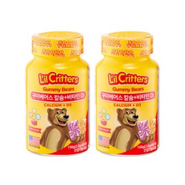 Coomi Bears 릴크리터스 꾸미베어스 어린이 칼슘비타민D 60구미 2병 Lil Creators Gummy Bears Children's Calcium Vitamin D 60 Gummies 2 Bottles